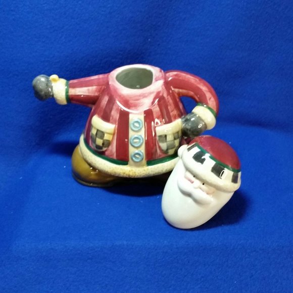 Sakura Debbie Mumm Santa Short and Stout Teapot Folk Art Mini Teapot Series - Picture 8 of 10